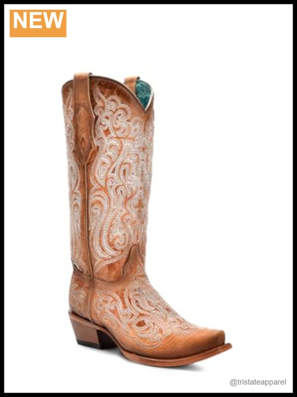 Handcrafted Cowhide Leather Western Boots Snip Toe Embroidered Pull-On 13" Shaft
